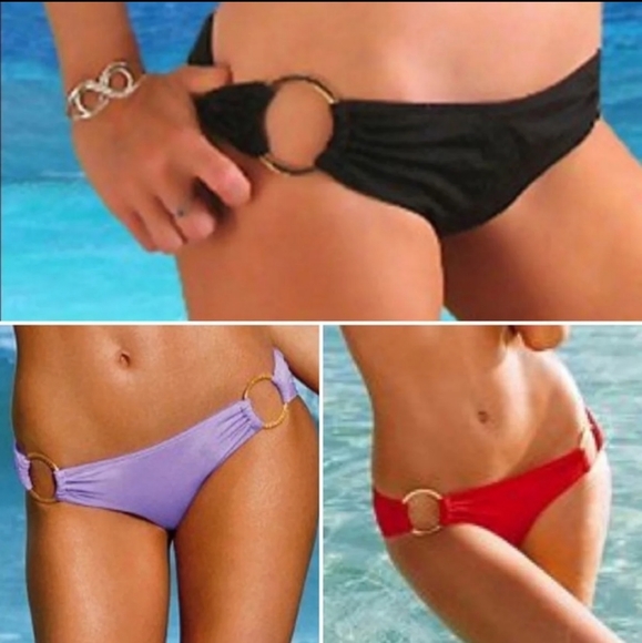 Victoria's secret fucsia gold O-ring cheeky bikini bottom - Picture 10 of 10